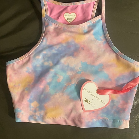 LoveShackFancy Beach Riot Anna x top pink, XS, NWT - Picture 3 of 4